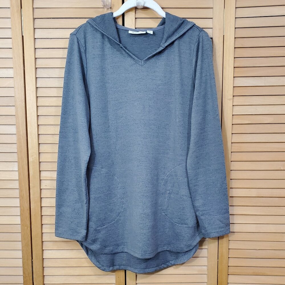 Denim & Co. Active Heavenly Jersey Hi-Low Hem Tunic w/ Pocket XXS